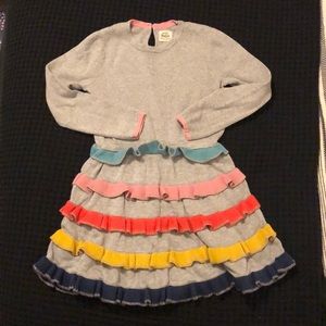 Mini Boden ruffle sweater dress 5/6